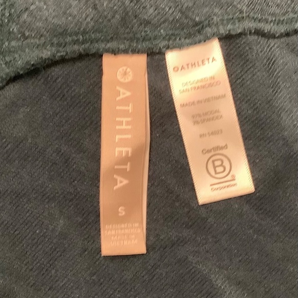 Athleta Nirvana Wear Two Ways Wrap Sweater Dark Vista Teal Heather Size S - Picture 3 of 5